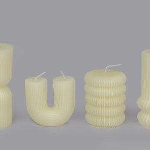 Nordic Style Soy Scented Candles - Set of 4 (Hour-Glass shape, U-Shaped, Rippled Aesthetics shape, Roman Column Shape)